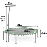 Neo-Sport fitness trampolin s ručkom 127 cm – šesterokutni, zeleni | shoptok.hr