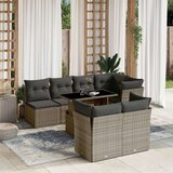  8-dijelni set vrtnih sofa od poliratana s jastucima sivi | shoptok.hr