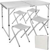  Folding Camping Table Set 4 Chairs Gray | shoptok.hr