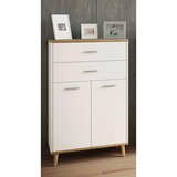 MID.YOU Visoka Komoda Lindas, Bela, Hrast | Shoptok.si