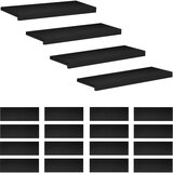 Step treads 20 kom. 80 x 25 x 2 cm Crna Čvrsto drvo bukve Slike