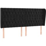  Uzglavlje s ušima crno 183x23x118/128 cm baršunasto | shoptok.hr