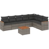  8-dijelni set vrtnih sofa od poliratana s jastucima sivi | shoptok.hr