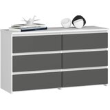 AKORD Cl100 Komoda, 6 Predalov, Bela/Siva, (5000332086) | Shoptok.si