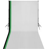 vidaXL Komplet za fotografski studio 3 ozadja iz bombaža in okvir 3x6m, (5000289013) | Shoptok.si