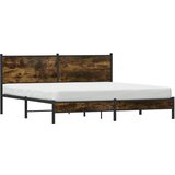 Metalni okvir kreveta bez madraca dimljeni hrast 180x200 cm | Shoptok.si