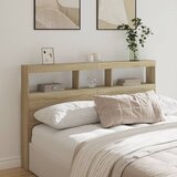 vidaXL Ormarić za uzglavlje s LED svjetlima boja hrasta 160x17x102 cm Cijene