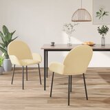 Maison Chic Jedilni stoli - Vzorci stoli 2 kosa krem žamet A319, (22032269) | Shoptok.si