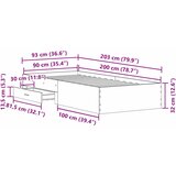 Krevetna konstrukcija Crni hrast 90 x 200 cm Konstruirano drvo | shoptok.hr