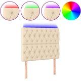  LED uzglavlje krem 100x7x118/128 cm od tkanine | Eponuda.com