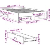  Okvir kreveta s ladicama bez madraca bijeli 135x190 cm | shoptok.hr