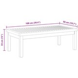  Stolić za kavu 100 x 50 x 33 cm od masivnog bagremovog drva | Eponuda.ba
