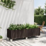 vidaXL cvetlično korito s kolesi rjavo 160x50x54 cm pp Cene
