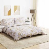  Set posteljine za poplun bijelo-smeđi 260 x 220 cm pamučni | shoptok.hr