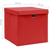  Kutije za pohranu s poklopcima 4 kom 28 x 28 x 28 cm crvene | shoptok.hr