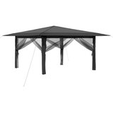 Gazebo s 4 bočne strane 4 x 4 m Svjetlosiva i antracit | shoptok.hr
