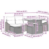 vidaXL 7-dijelni Set Vrtne Sofe s Jastucima Bež Poli Ratan | shoptok.hr