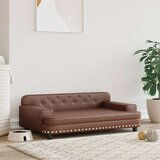  Pasja postelja rjava 90x53x30 cm umetno usnje | Shoptok.si
