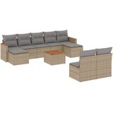  10-dijelni set vrtnih sofa s jastucima bež od poliratana | shoptok.hr
