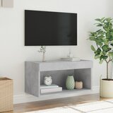 TV ormarić s LED svjetlima siva boja betona 60x30x30 cm | Eponuda.com