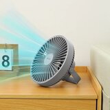  LED punjivi stoni ventilator sa LED osvetljenjem, 2W/5V USB, 2400 mAh, siva | Eponuda.com