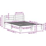 vidaXL Posteljni okvir brez vzmetnice bel 140x200 cm trdna borovina | Shoptok.si