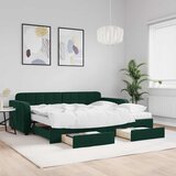  Dnevni krevet na razvlačenje tamnozeleni 90 x 200 cm baršunasti | shoptok.hr