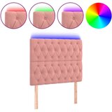 Maison Chic led posteljno vzglavje - vzglavna omarica - nočna omarica roza 100x7x118/128 cm žamet, (21711867) Cene