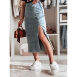 DStreet Spódnica jeansowa midi z rozcięciem MORETES niebieska | Shoptok.si