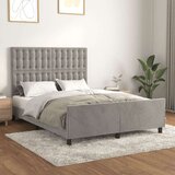  Za krevet s uzglavljem svjetlosivi 140x200 cm baršunasti Cijene
