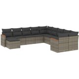  11-dijelni set vrtnih sofa od poliratana s jastucima sivi | shoptok.hr