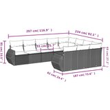  10-dijelni set vrtnih sofa s jastucima bež od poliratana | shoptok.hr