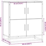  Komoda boja hrasta 68x35x76 cm konstruirano drvo | shoptok.hr
