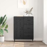 vidaXL Strani šal s predalom Črna Orehovina 69,5 x 34 x 90 cm | Shoptok.si