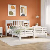 vidaXL Krevet s regalom z knjige bez madraca bijeli 180x200cm borovina | shoptok.hr