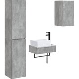  Set namještaja za kupaonicu 3 kom. Betonska siva 33 x 34,5 x 160 cm | Shoptok.si