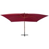  Konzolni vrtni suncobran s drvenim stupom 400 x 300 cm bordo | shoptok.hr