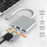  3u1 USB HUB, HDMI+USB-A i USB-C(PD) Cene