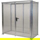 eurokraft pro Mrežasti vsebnik za plinske jeklenke, brez strehe, z dvokrilnimi vrati, ŠxG 2100 x 1085 mm | Shoptok.si