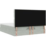 vidaXL Otomanski posteljni okvir z vzmetnicami siv 160x200 cm žamet | Shoptok.si