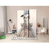  Paravan - Happy Sloth - Sloth in Muted Colors - Wearing a Cap - Sitting on a Rainbow Among the Stars 135x172 Jednostrani | shoptok.hr