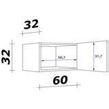XXXL Kuhinjska Zgornja Omarica Alba, Bela, Š. 60 Cm | Shoptok.si