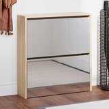 Ormarić za cipele 2 razine s ogledalom boja hrasta 63x17x67 cm | shoptok.hr