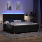  LED Box Spring Krevet s madracem Crna 200 x 200 cm tkanina - Crna 200 x 200 cm Dizajn dijamantskih blokova | shoptok.hr