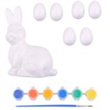  Zestaw Wielkanocny Jajka Styropianowe 6szt Figurka Zająca Farbki | shoptok.hr