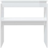 vidaXL Konzolna mizica visok sijaj bela 80x30x80 cm iverna plošča | Shoptok.si