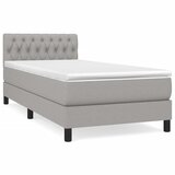 Maison Chic Box spring postelja - Vzmetna postelja z vzmetnico svetlo siv 100x200 cm blago SL19209, (21893119) Cene