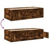 vidaXL dnevna postelja s predali dimljeni hrast 90x200 cm inž. les | Shoptok.si
