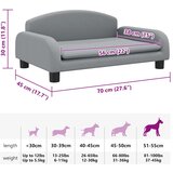  Krevet za pse svjetlosivi 70 x 45 x 30 cm od tkanine | shoptok.hr
