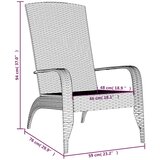 vidaXL Vrtna stolica Adirondack od poliratana crna | shoptok.hr